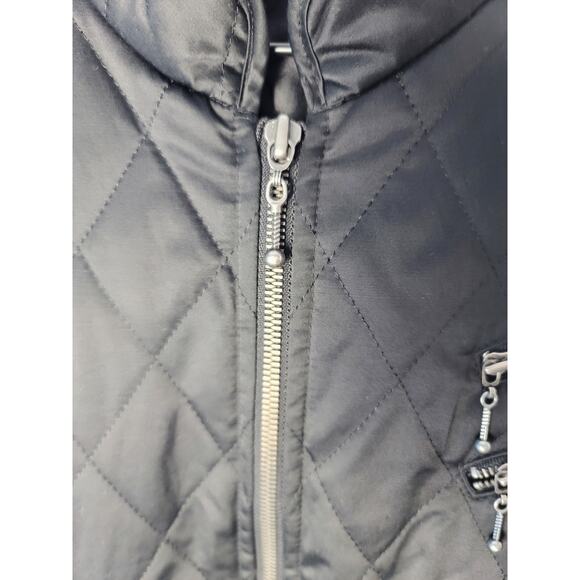 EXPRESS BLACK QUILTED ZIPPER DETAIL WOMEN'S MOTO JACKET - 14 JUNIORS (M) WOMENS - Picture 7 of 9